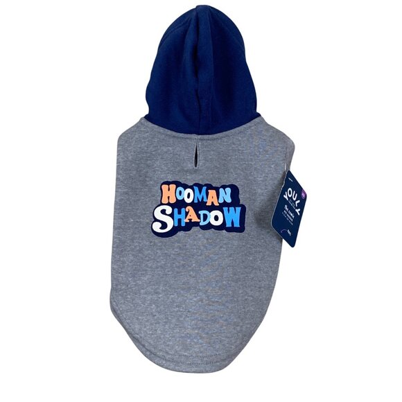 YoulY Pet Dog Hoodie XS Hooman Shadow Gray & Blue Cotton Blend 11-13 Inches - Picture 2 of 5